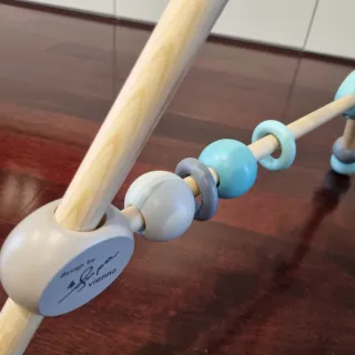 Palestrina neonati legno grigia e turchese