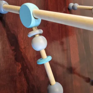 Palestrina neonati legno grigia e turchese