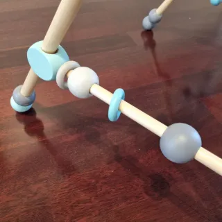 Palestrina neonati legno grigia e turchese