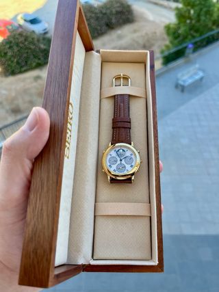 Reloj Seiko Moon phase JDM Vintage Gold NOS *1990*