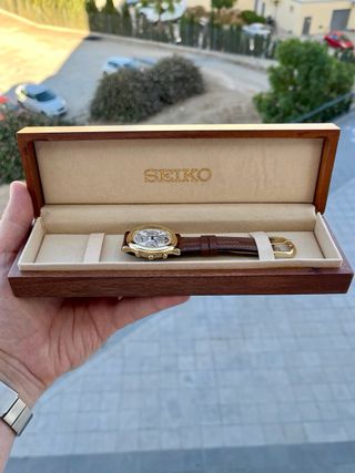 Reloj Seiko Moon phase JDM Vintage Gold NOS *1990*