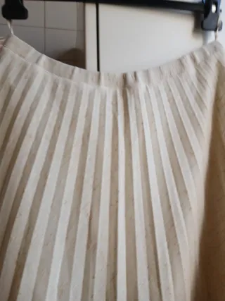 Gonna beige bianco plissettata taglia unica
