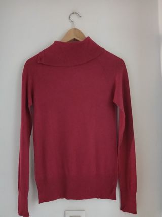 Jersey lana magenta cuello botones