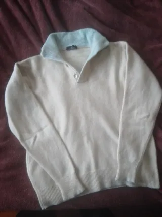 Maglione donna cashmere beige/blu