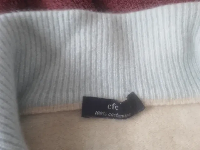 Maglione donna cashmere beige/blu