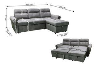 Oferta On Line!! Sofá Cama Chaise longue con arcón