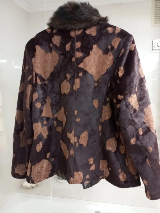 Chaquetón marrón combinado Marrón