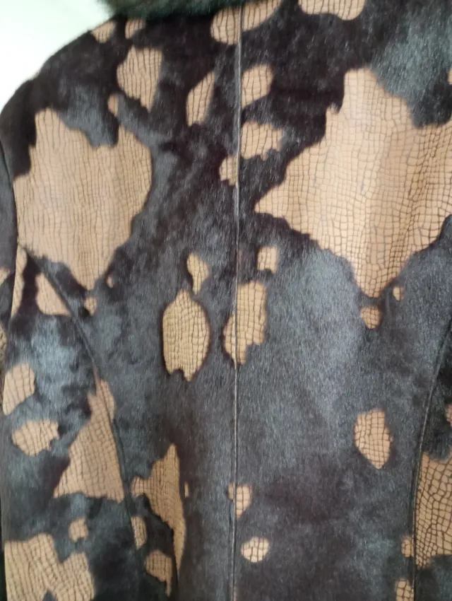 Chaquetón marrón combinado Marrón