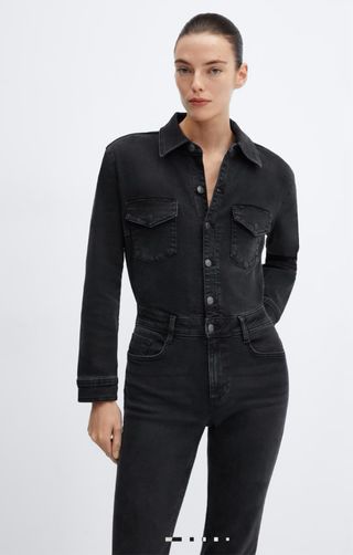 Mono vaquero negro Mango.