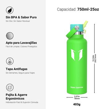 Super Sparrow Botella Agua Acero 750ml
