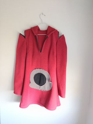 Vestido polar mujer M burdeos