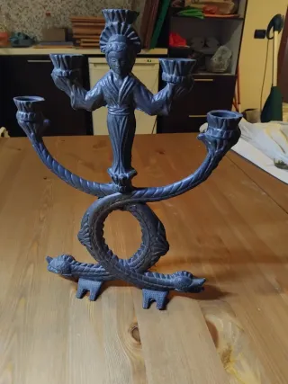 Candelabro vintage metallo donna draghi