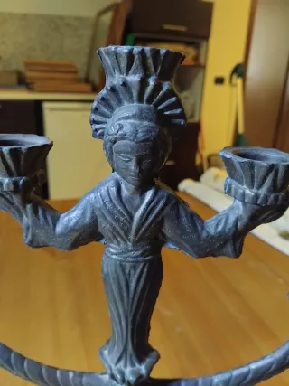 Candelabro vintage metallo donna draghi