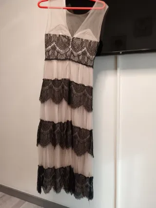 Vestido fiesta rosa y negro