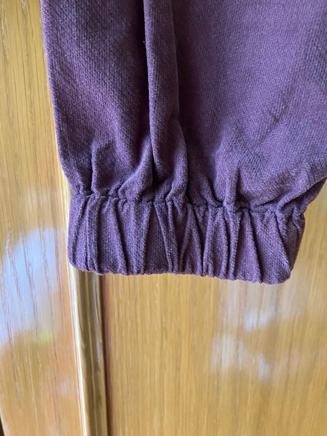 Zara Top Terciopelo Rosado Oscuro Bolsillos