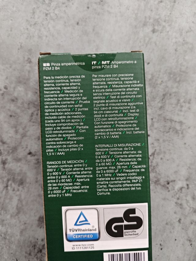 Pinza Amperimétrica Parkside PZM 2 B4