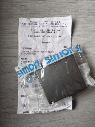 Tecla Doble Interruptor Simon 82C Titanio