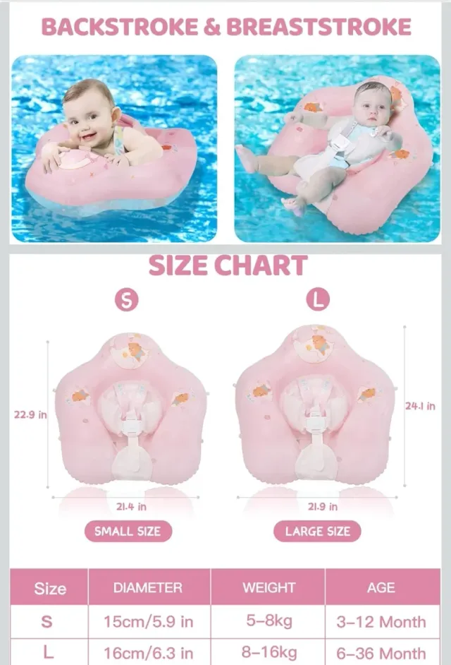 Flotador Bebé con Sombrilla Rosa