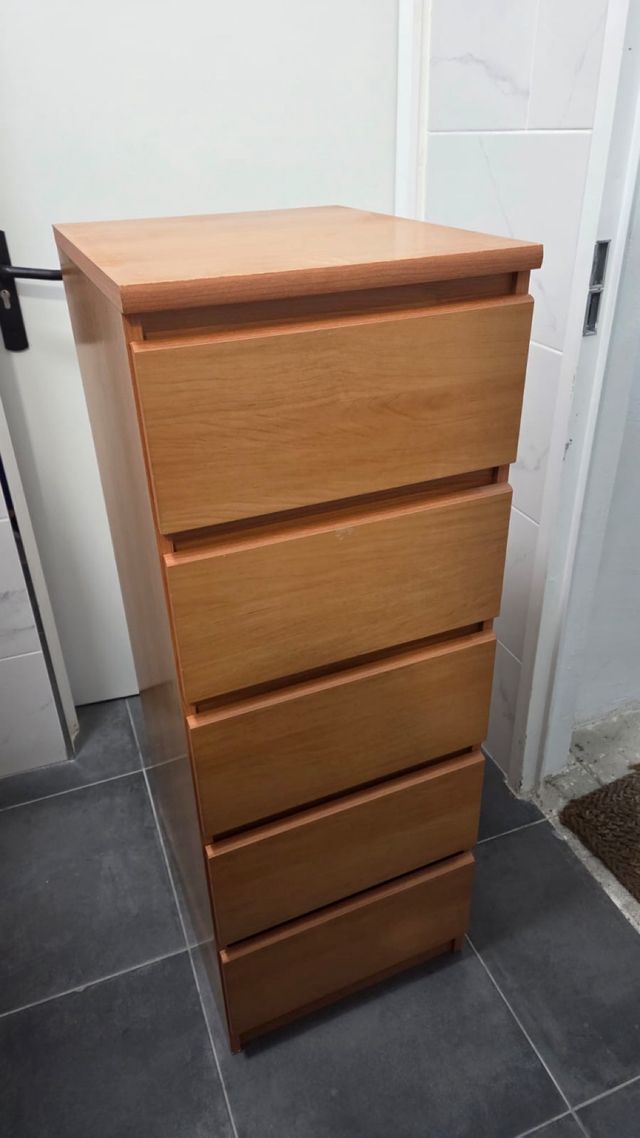 Cómoda de madera 5 cajones