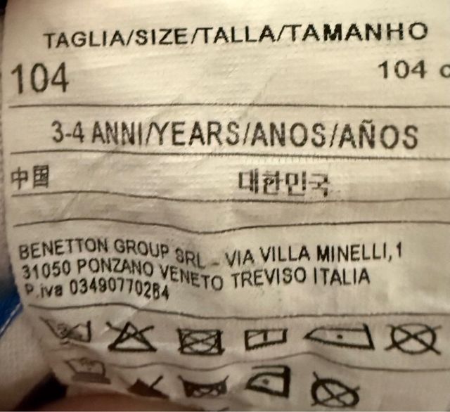 Camiseta Benetton Rayas Algodón T3-4