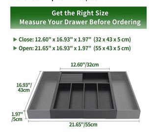 Organizador de gaveta extensível em bambu