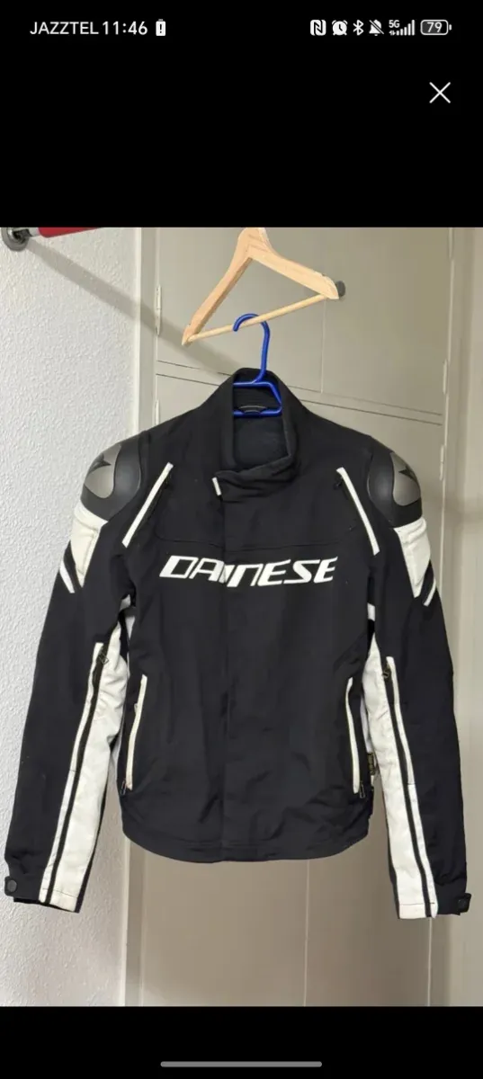 Cazadora Dainese Racing 3D  Negra y Blanca