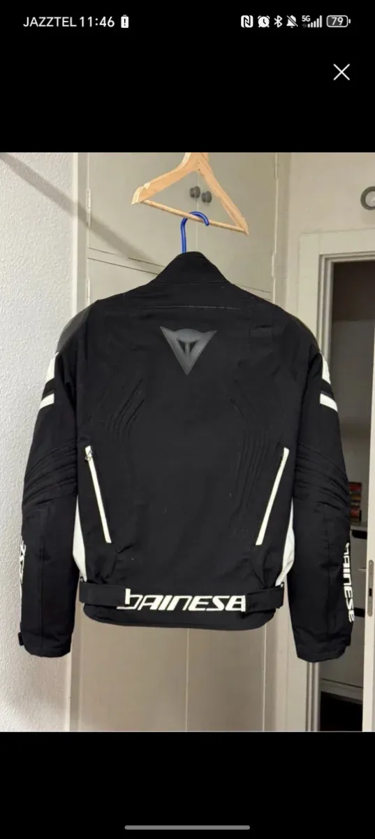 Cazadora Dainese Racing 3D  Negra y Blanca