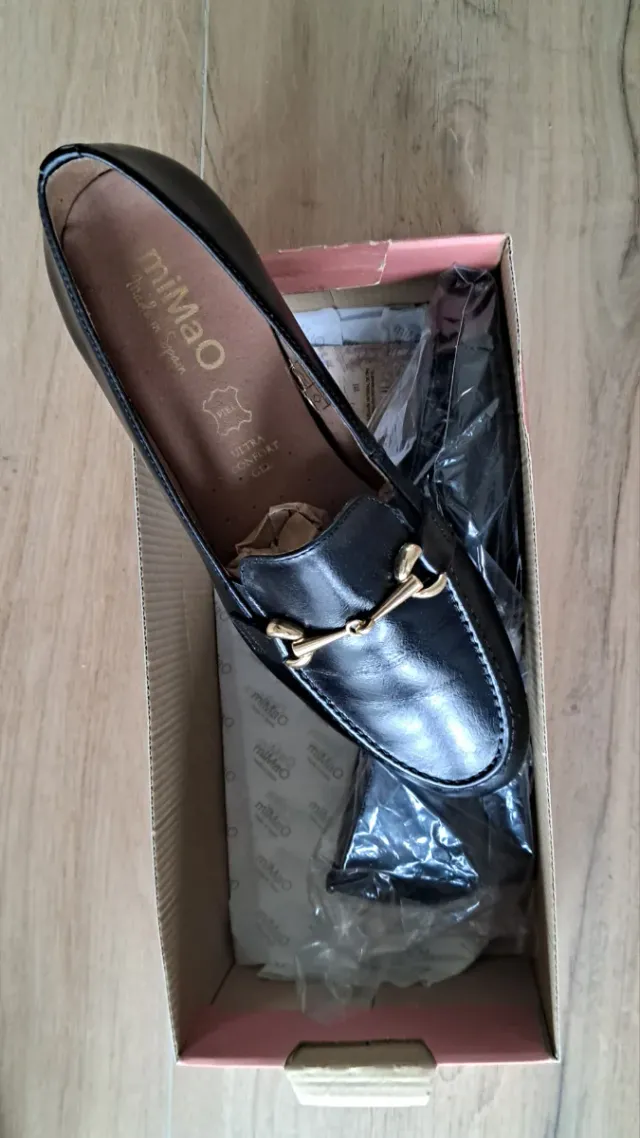 Mimao Zapatos Negros Piel Talla 37 Sin Estrenar