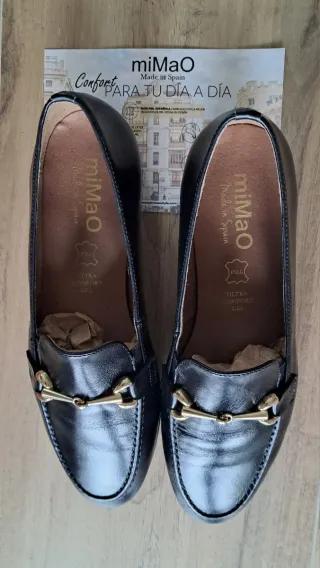 Mimao Zapatos Negros Piel Talla 37 Sin Estrenar