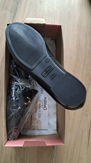 Mimao Zapatos Negros Piel Talla 37 Sin Estrenar