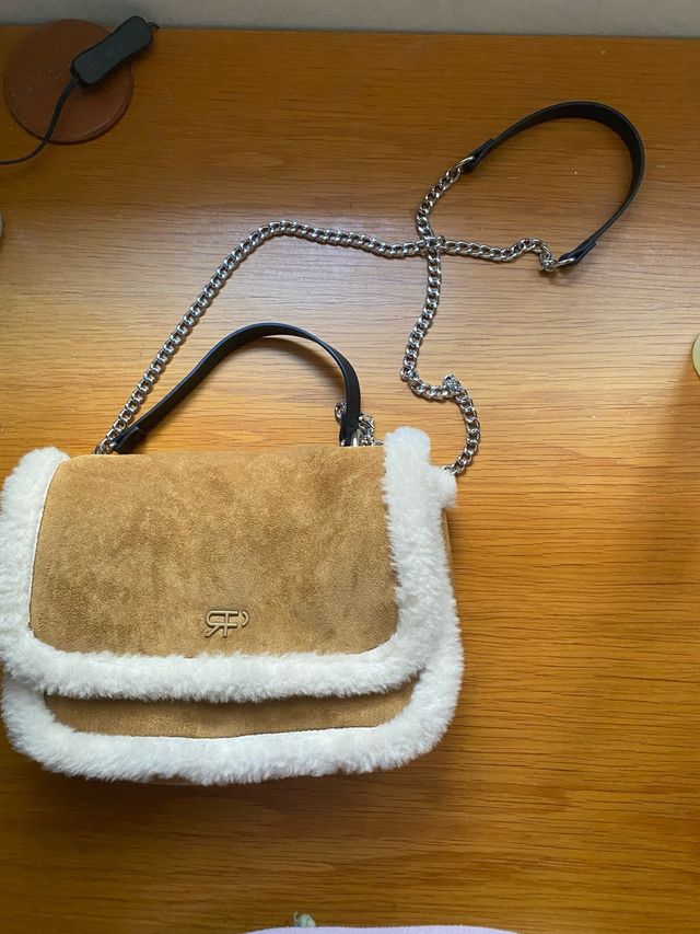 Bolso Parfois borrego marrón correa adaptable