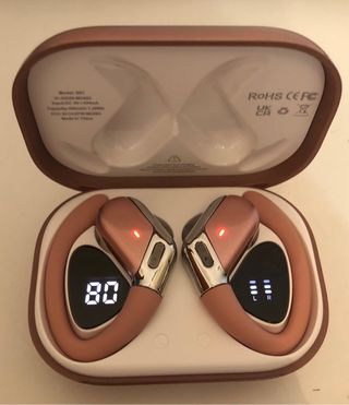 Auriculares Top Gama D01 Dourado/Rosa