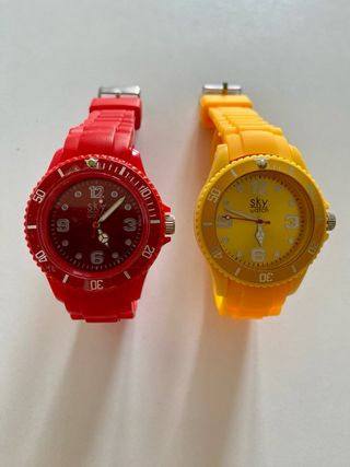 2 Relojes Sky Watch Rojo y Amarillo