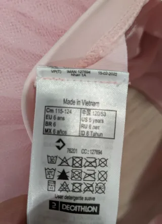 Tutú rosa Decathlon talla XS/6 años