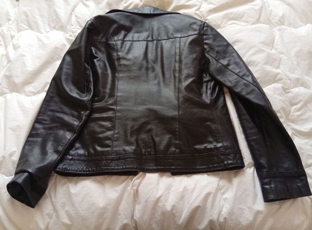 Giubbotto vera pelle nera donna M
