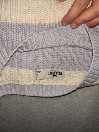 Jersey Hollister rayas azul y beige