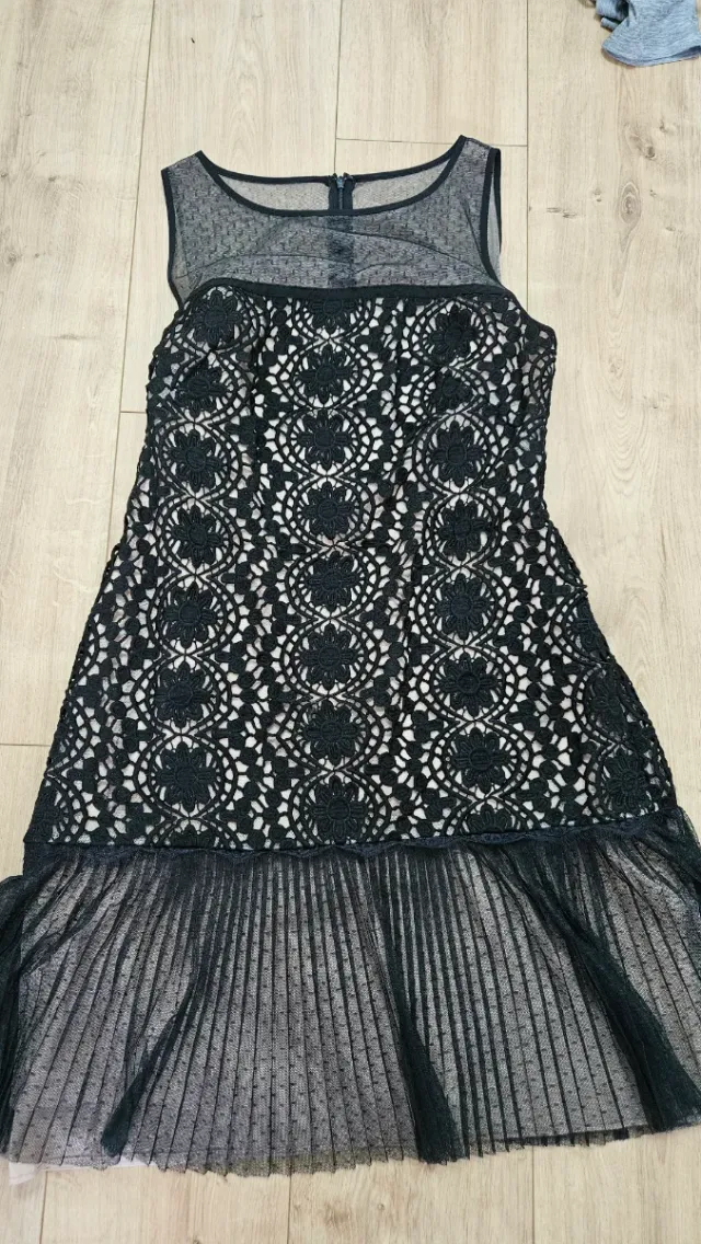 Vestido Adrianna Papell Negro Encaje