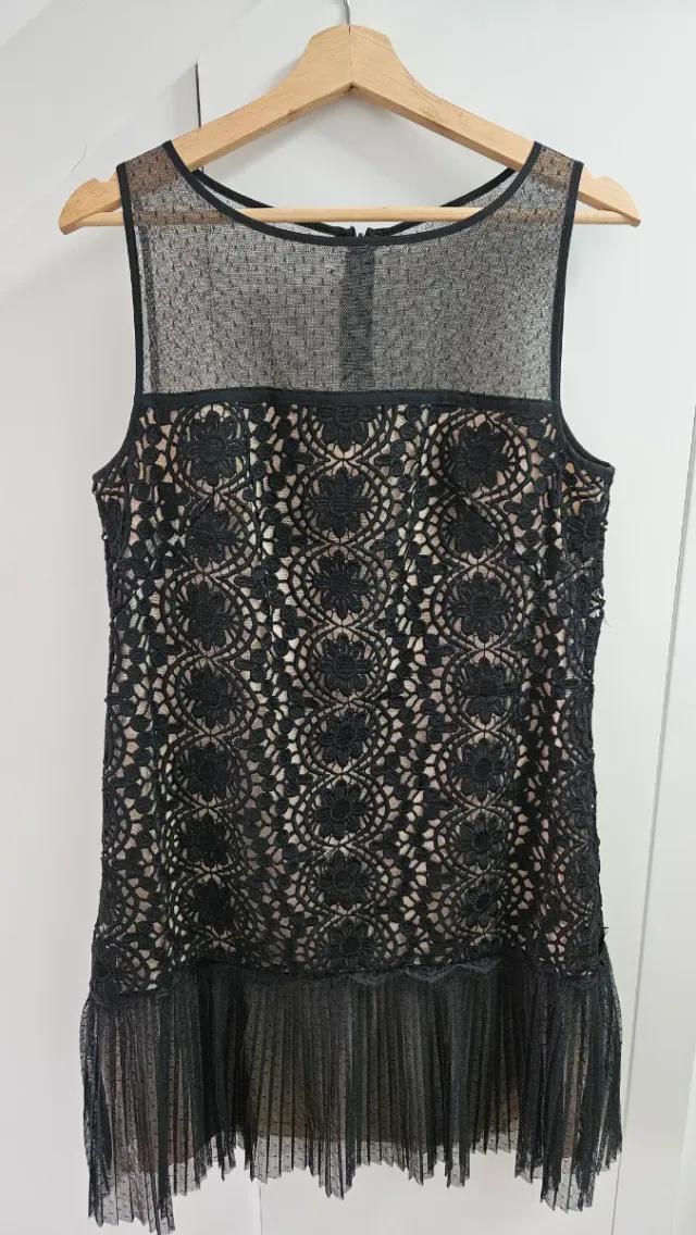 Vestido Adrianna Papell Negro Encaje