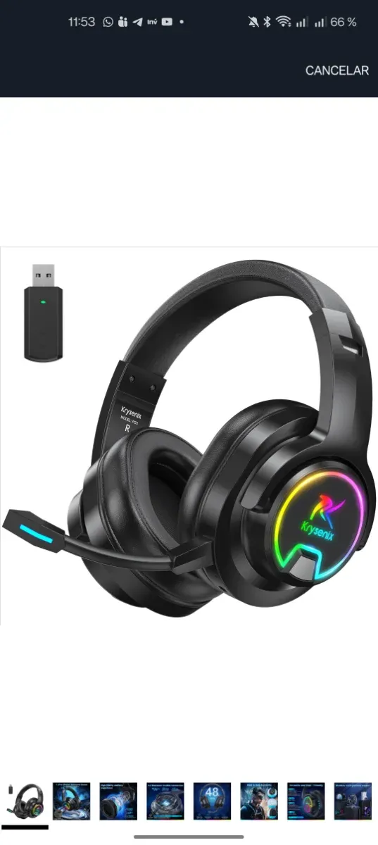 Cascos Gaming Inalámbricos Krysenix