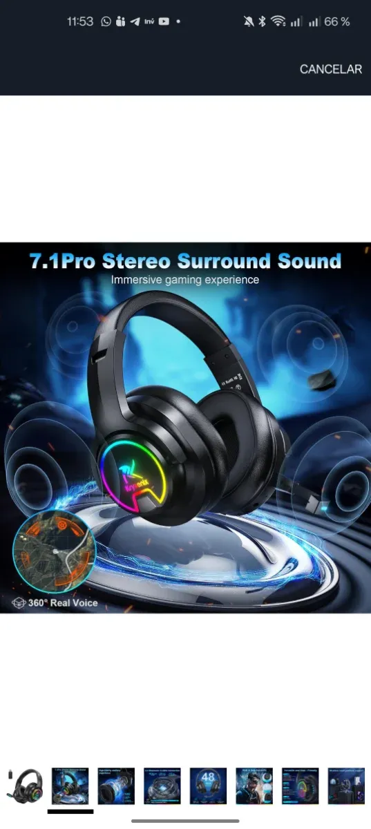 Cascos Gaming Inalámbricos Krysenix