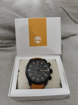 Relógio Timberland Couro Preto e Castanho