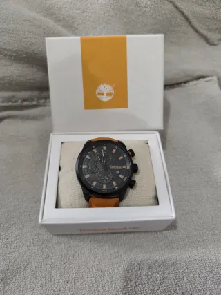 Relógio Timberland Couro Preto e Castanho