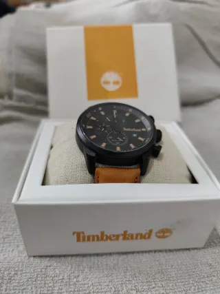 Relógio Timberland Couro Preto e Castanho