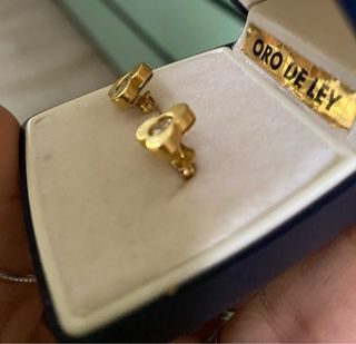 Pendientes Trébol Oro con Circonita