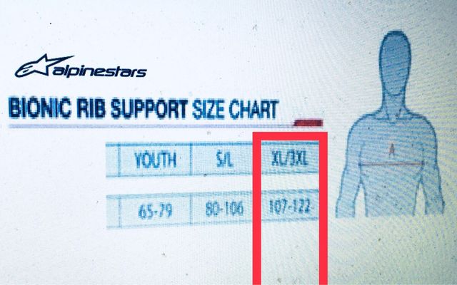 Costillar Karting Alpinestars XL nuevo sin uso