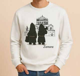Sudadera blanca con estampado Zamora
