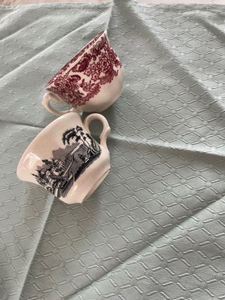 Tazas Cartuja porcelana diseño floral