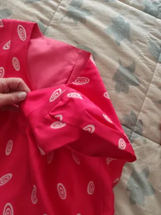 Traje 3 piezas ceremonia rosa estampado