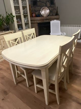 Mesa comedor extensible madera maciza