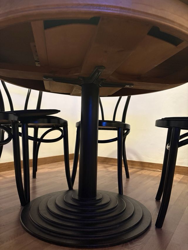 Mesa comedor extensible + 6 sillas bistro